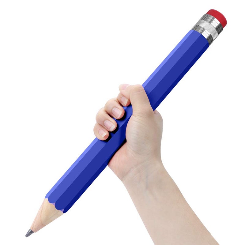 BUSHIBU Giant Pencils for Prop/Gifts/Decor - 14 Inch Jumbo Wooden Big Novelty Pencil with Cap for Schools and Homes (Blue) - Image 1